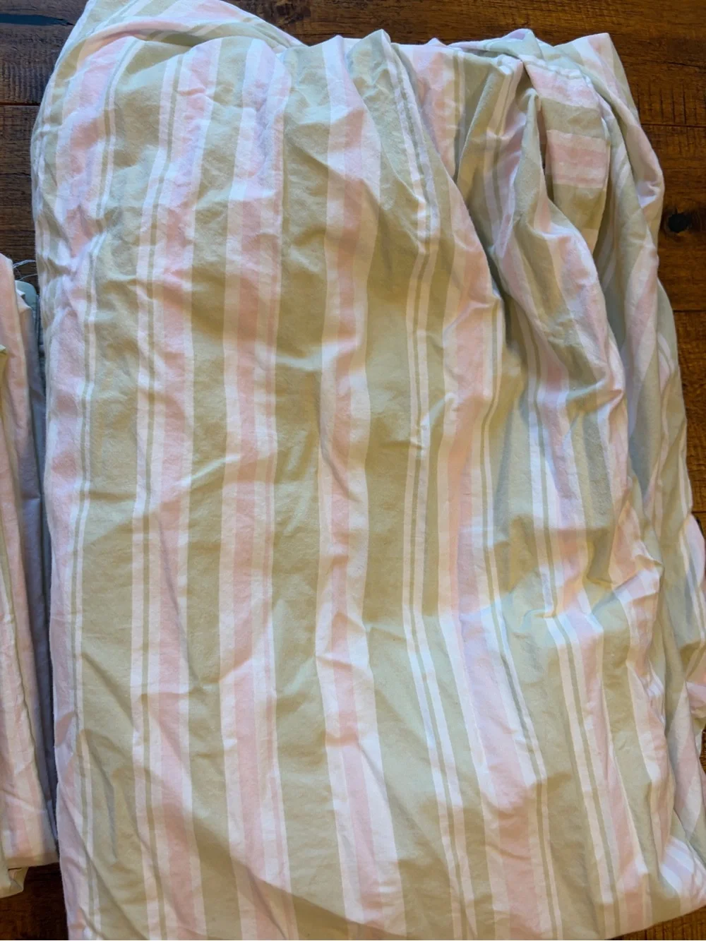 Simply Shabby Chic Twin Sheet Set Rachel Ashwell Pink Green Stripe 100% Cotton